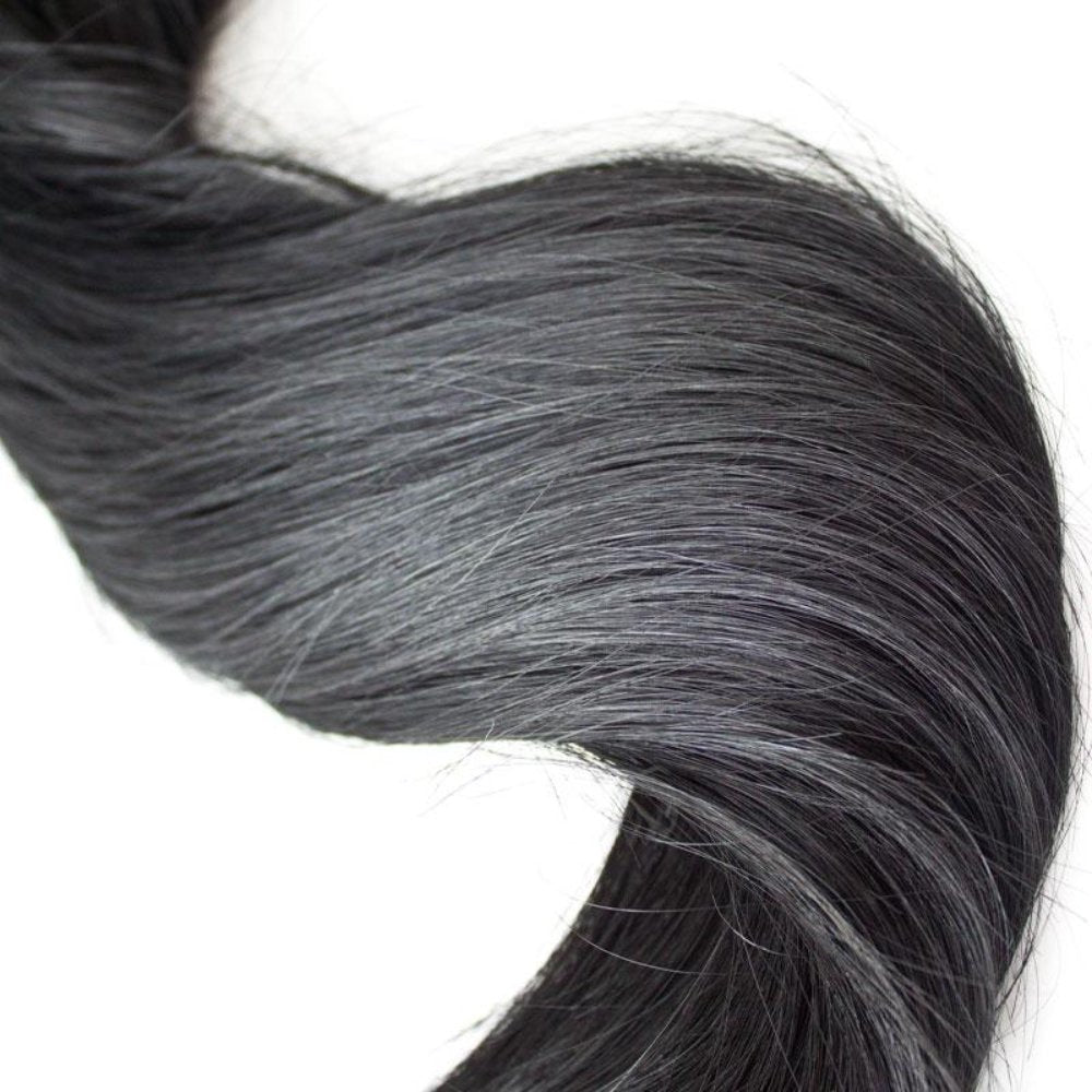Extensions de cheveux 100% naturels Star 46 cm à bandes adhésives 001b Brun  foncé