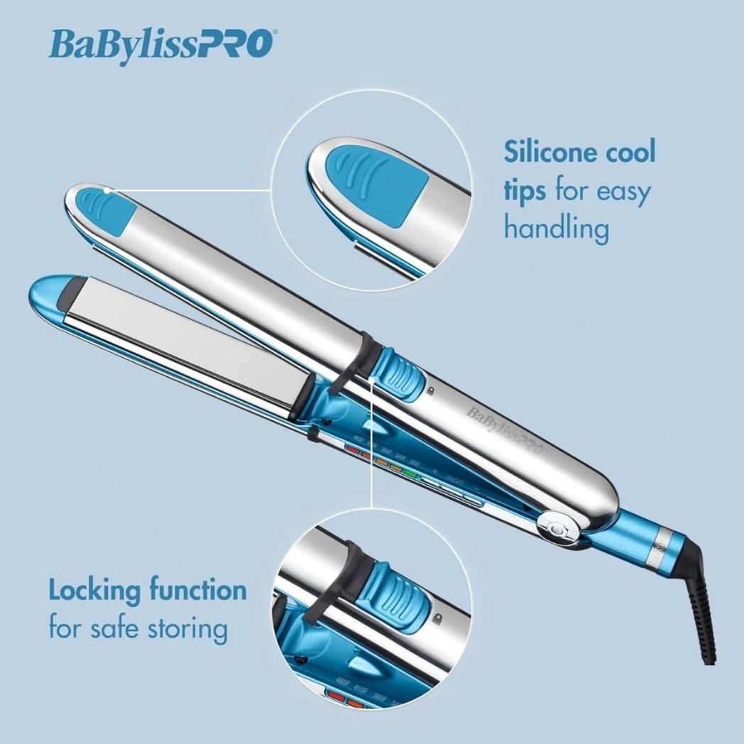 BaBylissPRO Optima Professional Flat Iron Nano Titanium Stainless